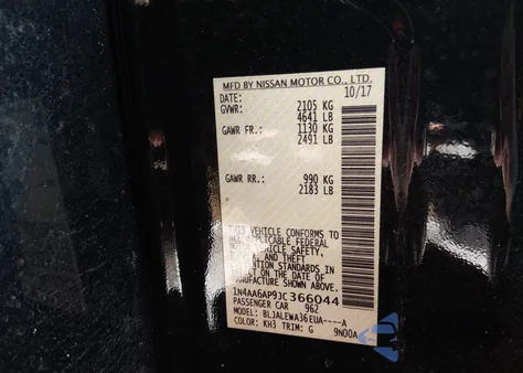 2018 Nissan Maxima 3.5 Sl z USA, uszkodzony, nr VIN 1N4AA6AP9JC366044